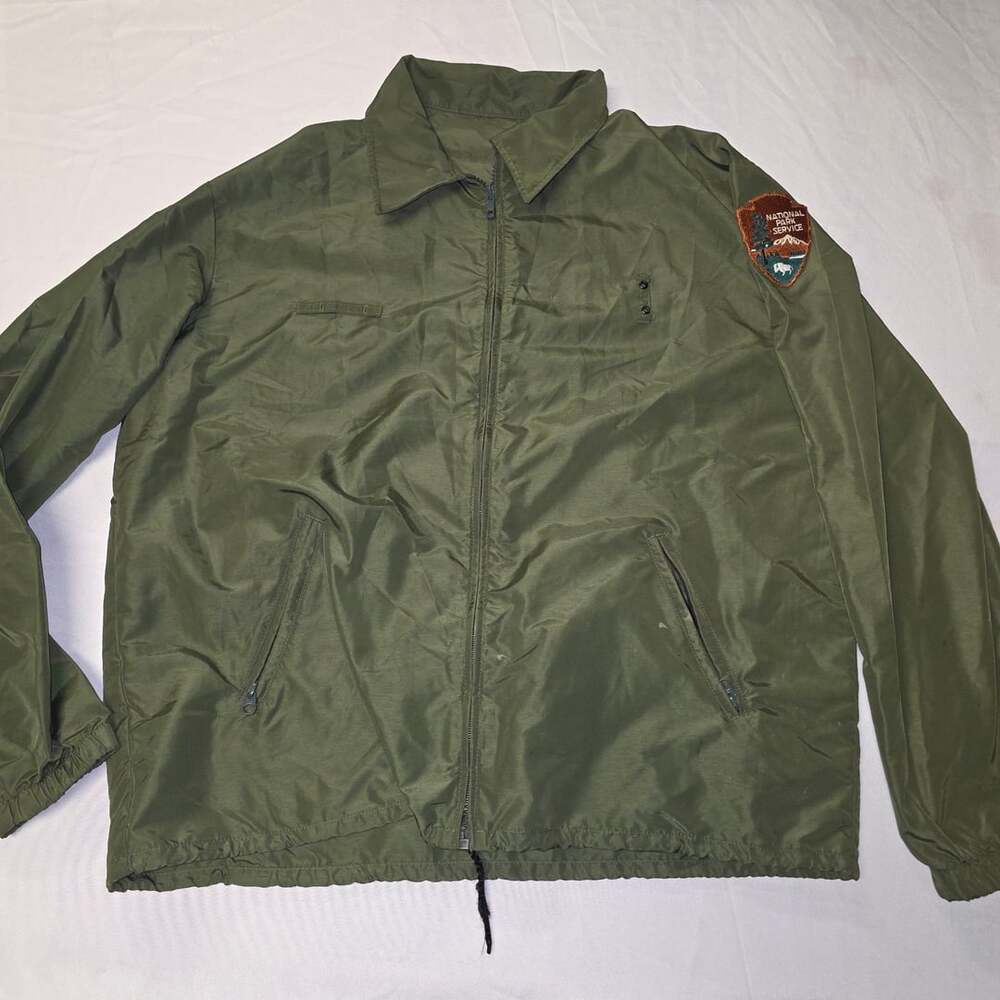 Vintage National Park Service Olive Green VF Imagewear Lightweight Work Jacket L